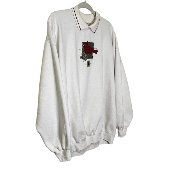 VTG TOP STITCH Cardinal Embroidered Graphic Sweater Sweatshirt - Picture 2 of 8